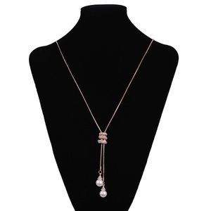 Rose Gold Pearl Drop Necklace